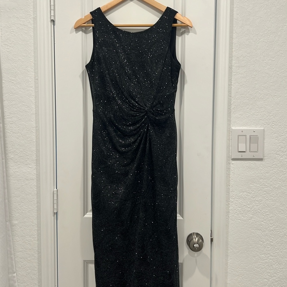 Brand: Calvin Klein-Black w/Shimmer Long Formal Dress